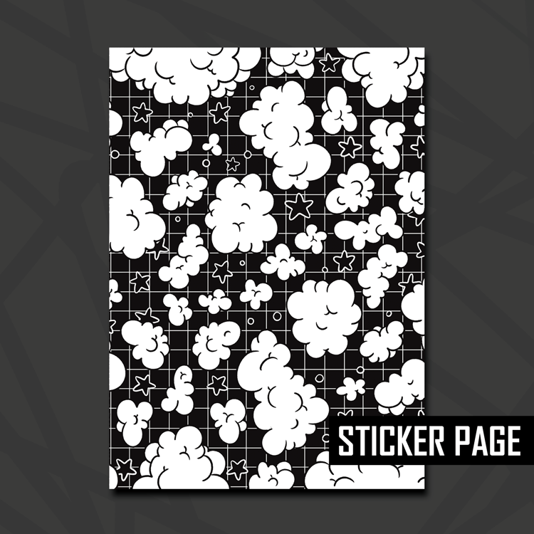 Black Cloud Sticker Page