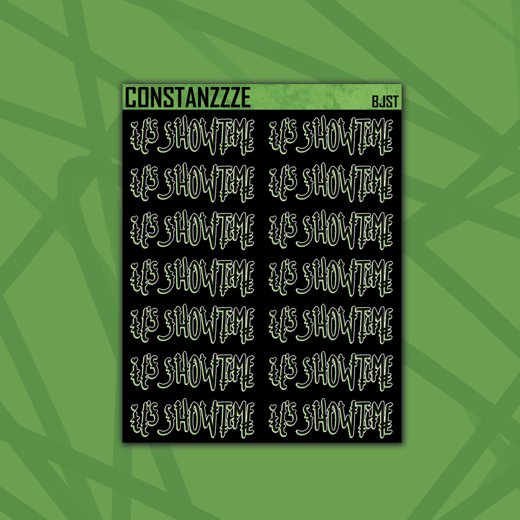 Blackout Showtime Lettered Sticker Sheet