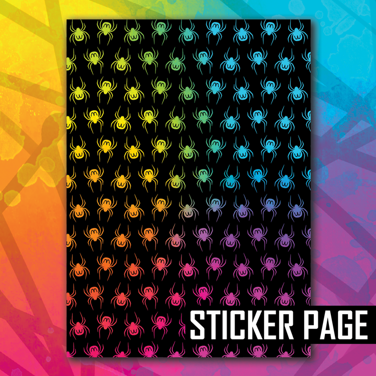 Black Spider Sticker Page