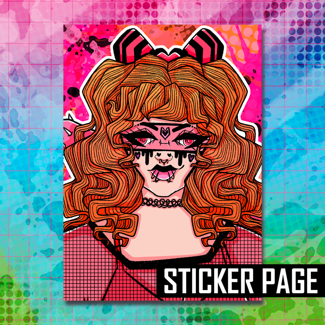 Girl Gang Blossom Face Sticker Page