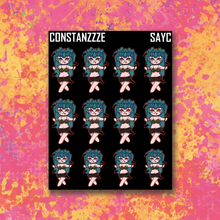 Load image into Gallery viewer, Spooky All Year Blue Hair Chibi Sticker Sheet
