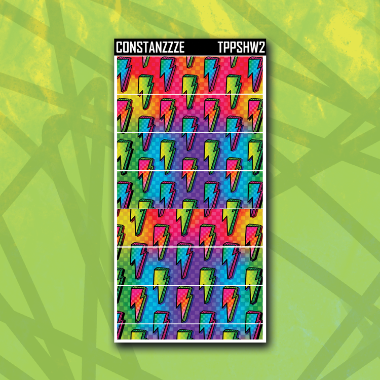 Rainbow Bolts Hobonichi Weeks Thick Washi Strip Sticker Sheet