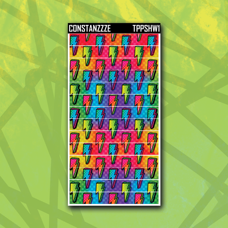 Rainbow Bolts Top Hobonichi Weeks Washi Strip Sticker Sheet