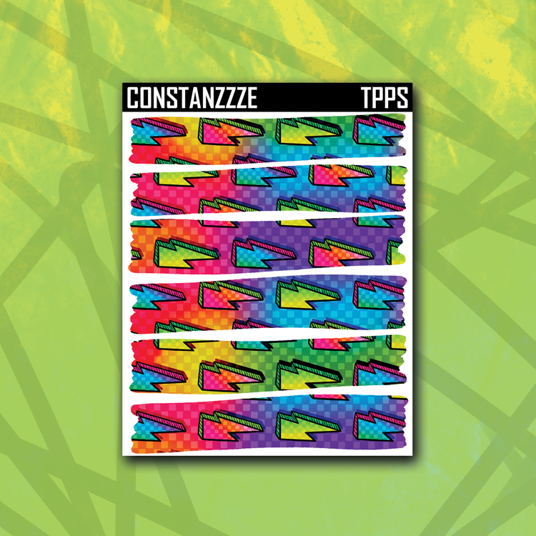 Rainbow Bolts Strippies Sticker Sheet