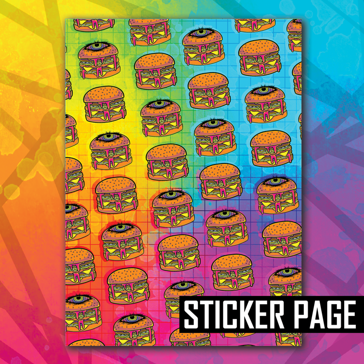 Halloween Burgers Sticker Page