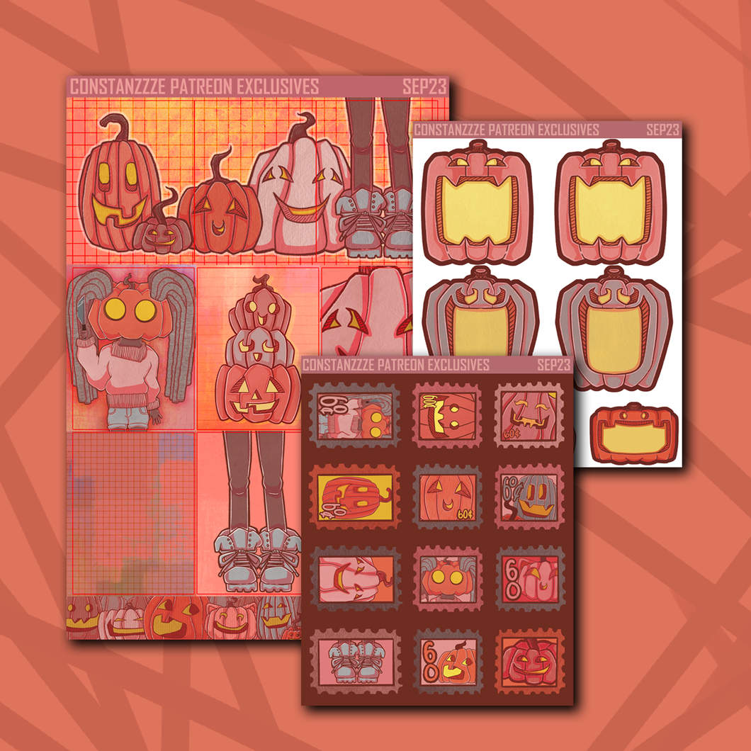 Carver Deco Box, Stamp and Pumpkin Sticker Sheets