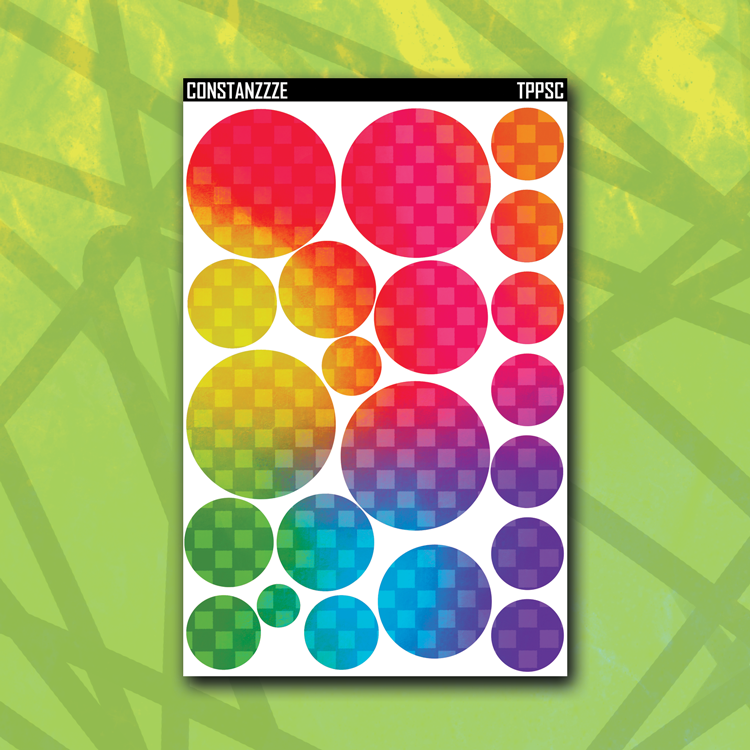 Rainbow Checker Circle Sticker Sheet