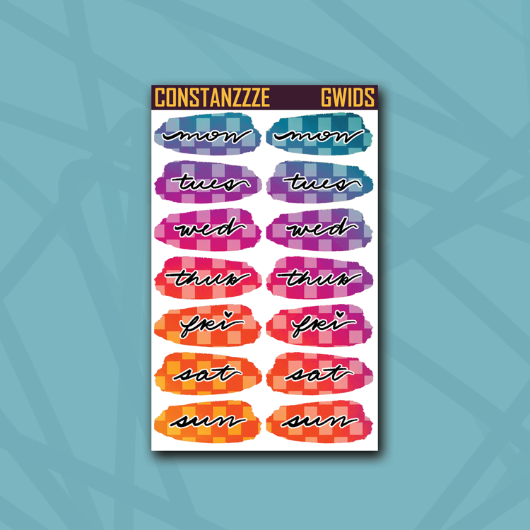 Race to Wild Large Checker Day Swatch Sticker Sheet – Constanzzze