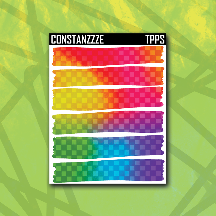 Rainbow Checker Strippies Sticker Sheet