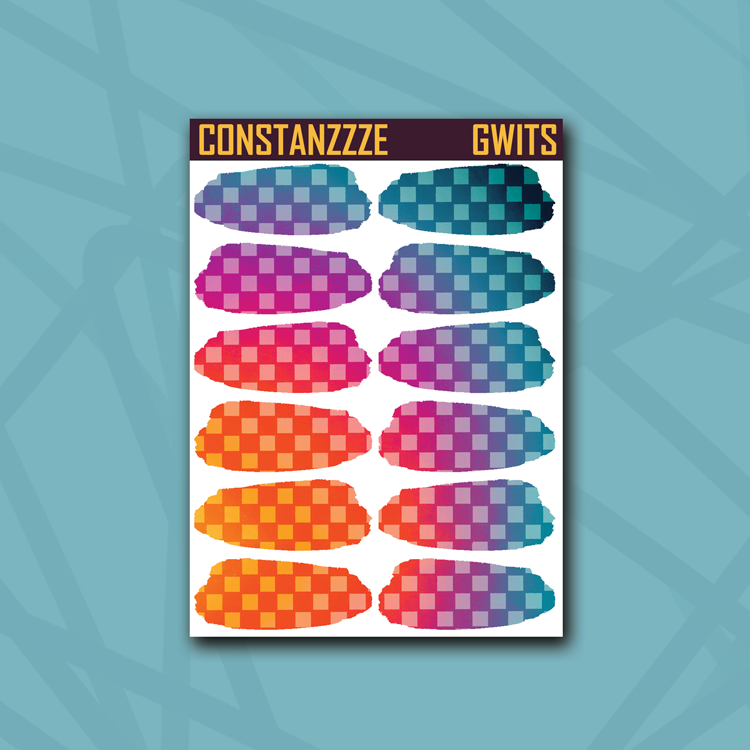 Race to Wild Large Checker Medium Swatch Sticker Sheet