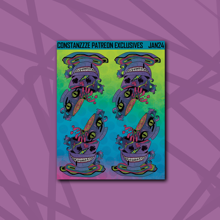 Cheshire Tea Cups Deco Sticker Sheet