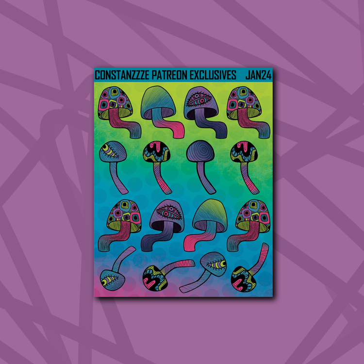 Cheshire Mushroom Deco Sticker Sheet