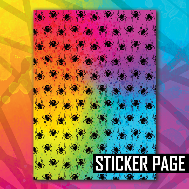 Colorful Spider Sticker Page