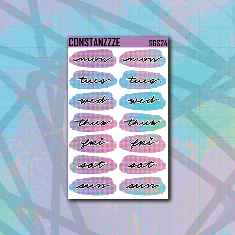 Pastel Dot Pattern Day Swatch Sticker Sheet