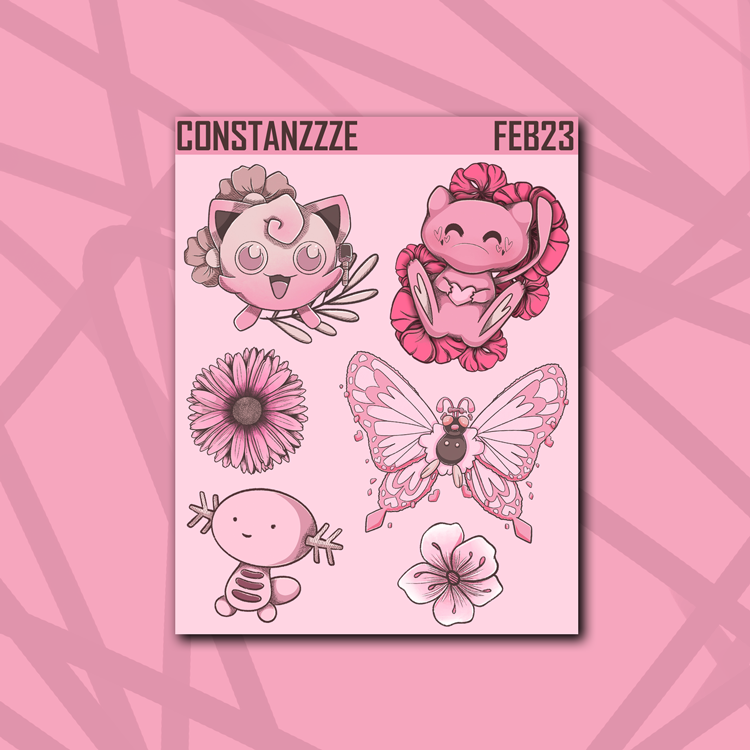 Pink Poke Mixed Deco Sticker Sheet