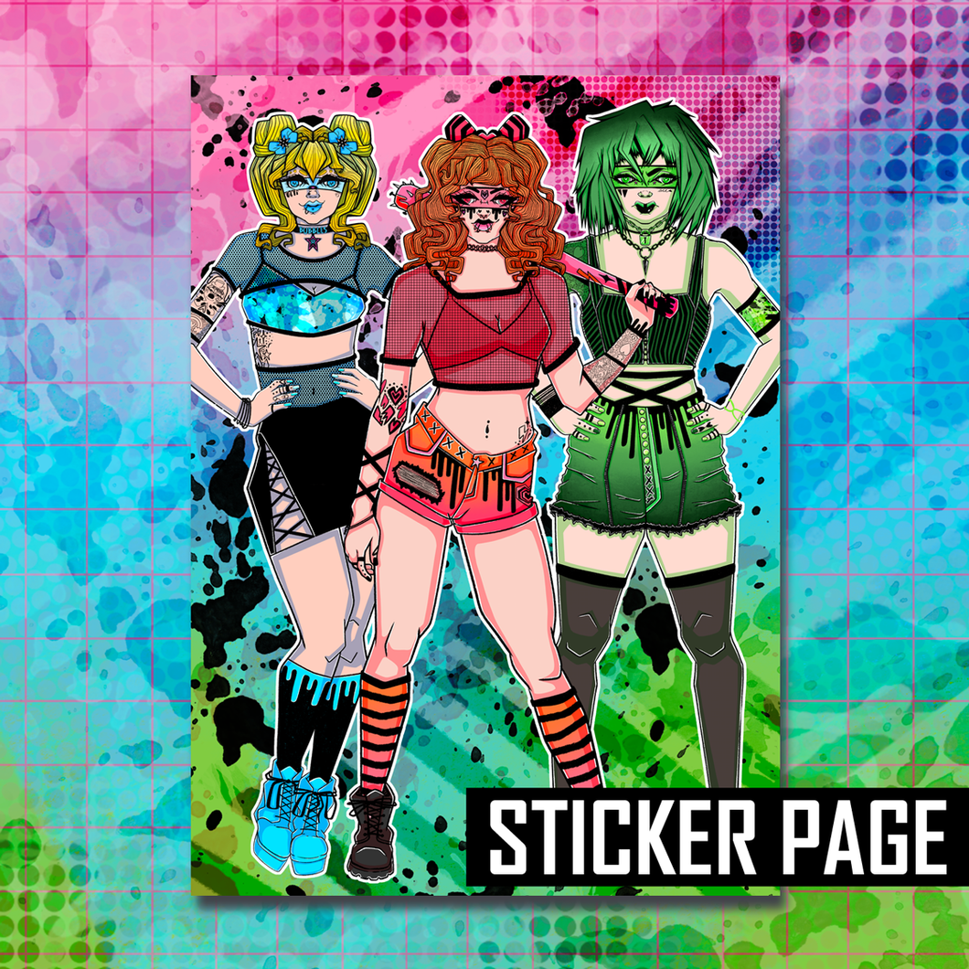 Girl Gang Group Sticker Page