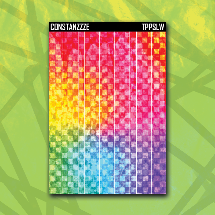 Rainbow Glitter Checker Washi Strip Sticker Sheet