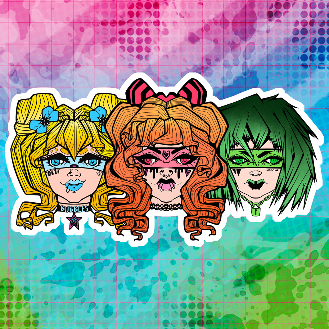 Girl Gang Group Head Die Cut