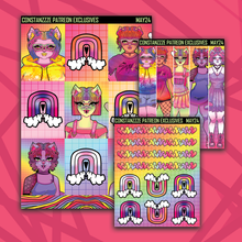 Load image into Gallery viewer, Pride Meow Meow Deco+ Sticker Sheets
