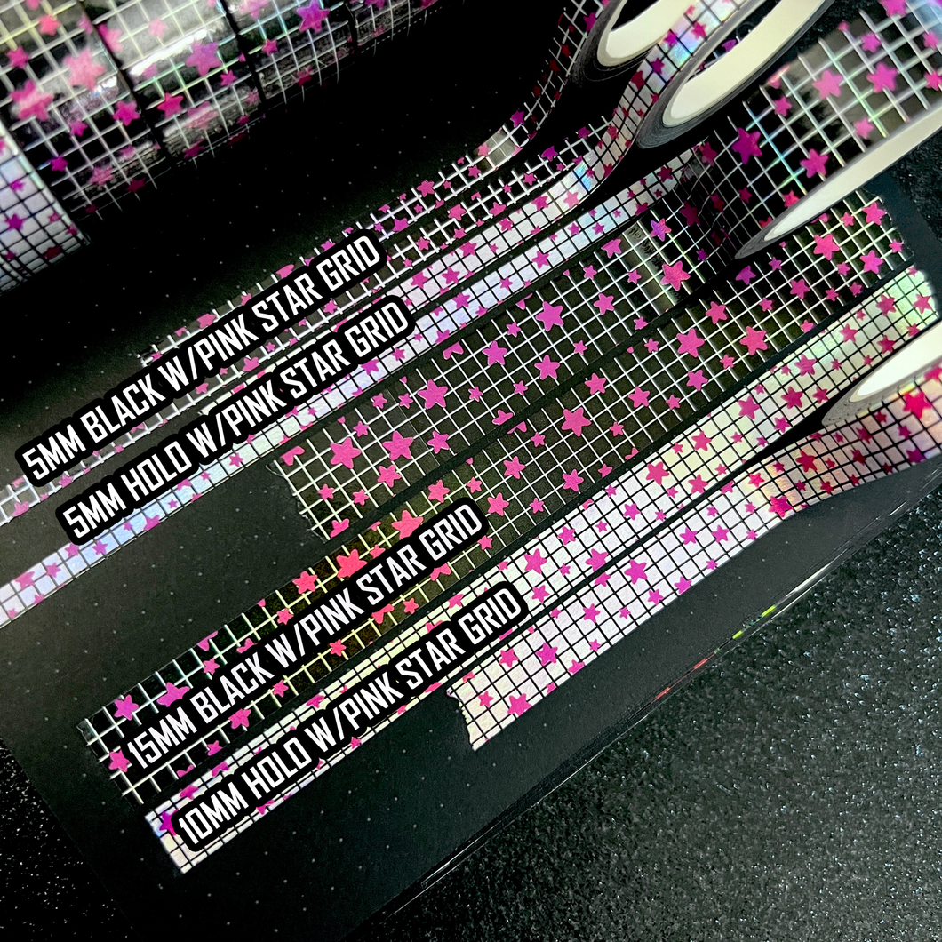 Holo Star Grid Washi Tape 5/10/15mm