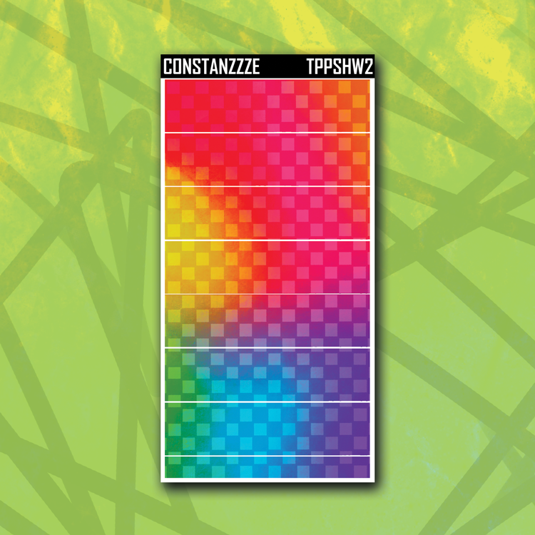 Rainbow Checker Hobonichi Weeks Thick Washi Strip Sticker Sheet