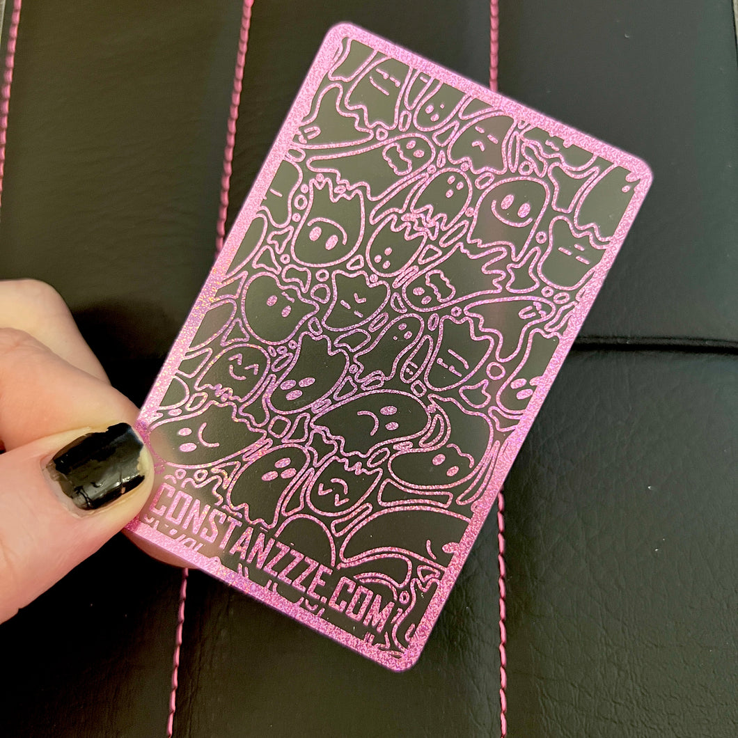 Pink Glitter Foil Ghostie Washi Card