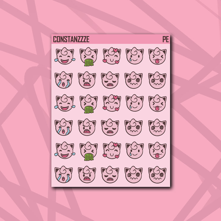 Jiggly Emote Sticker Sheet