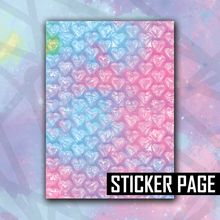Load image into Gallery viewer, Kandi Galaxy Heart Bubble Sticker/Paper Page
