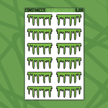 Load image into Gallery viewer, Green Drippy Headers Sticker Sheet
