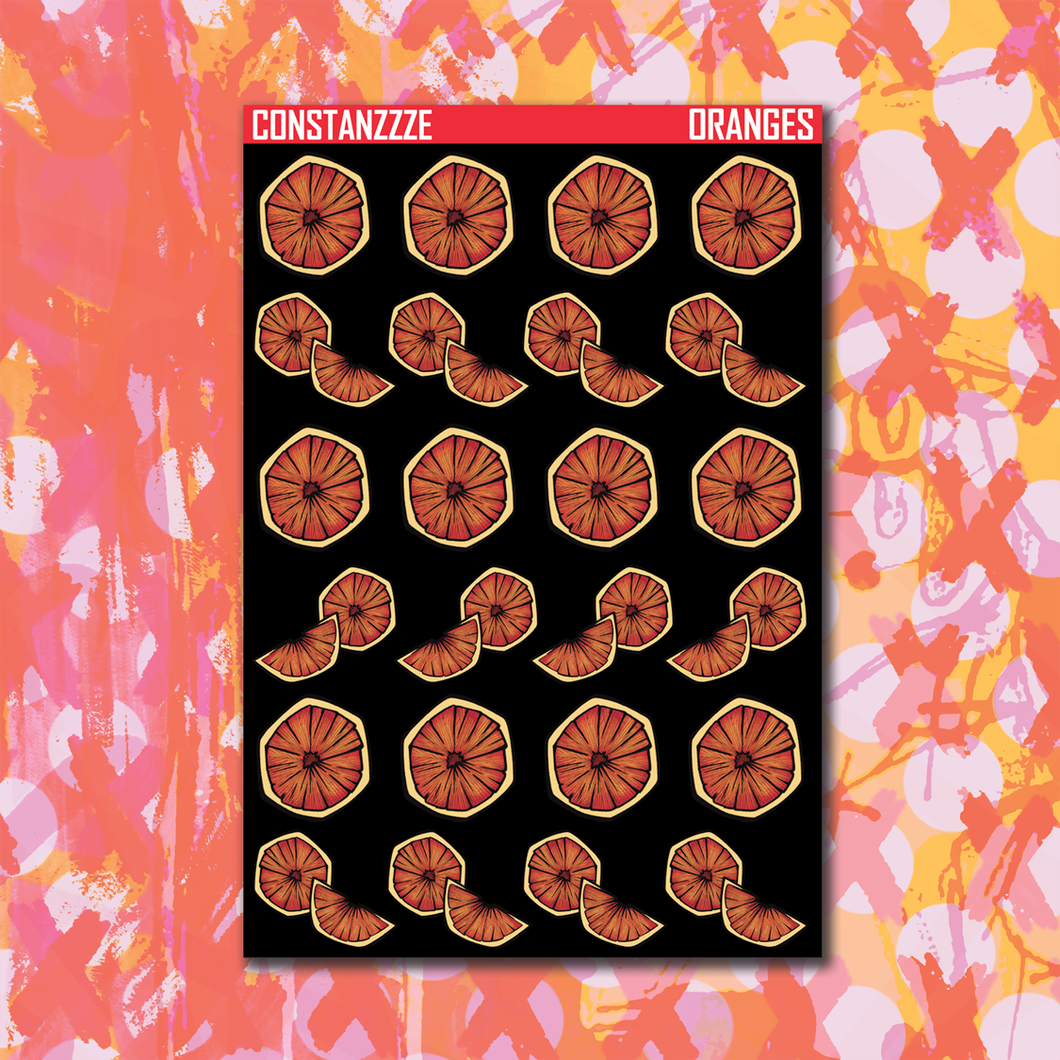 318 Blackout Oranges Sticker Sheets