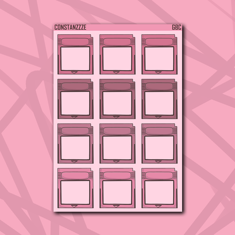 Large Pink Cartridge Sticker Sheet