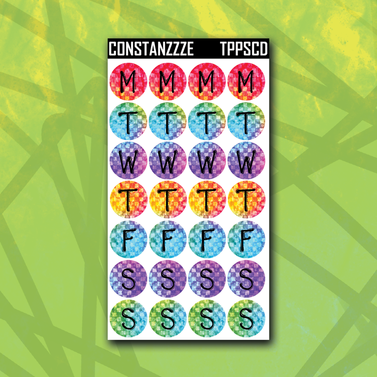 Planner Party Large Circle Day Sticker Sheet