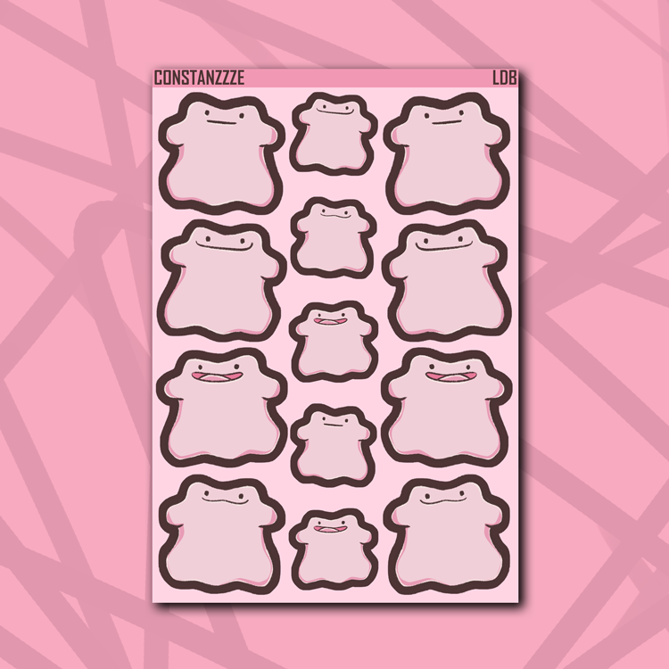 Large Pink Blob Sticker Sheet