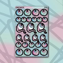 Load image into Gallery viewer, Celebration Eyes Sticker Sheet
