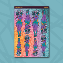 Load image into Gallery viewer, Race To Wild Racing Llama Babe Sticker Sheet
