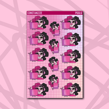 Load image into Gallery viewer, Pink Gamer Girl Chibi (LS) Sticker Sheet
