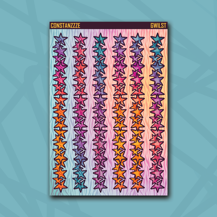 Race to Wild Long Star Washi Strip Sticker Sheet