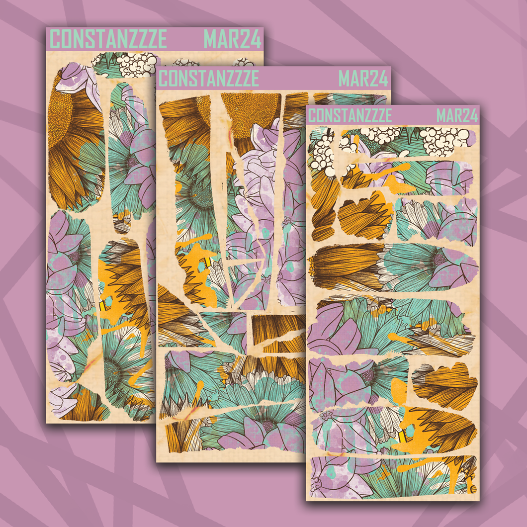 Planners Bloom Themed Layering Sheets