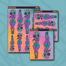 Load image into Gallery viewer, Race To Wild Racing Llama Babe Sticker Sheet
