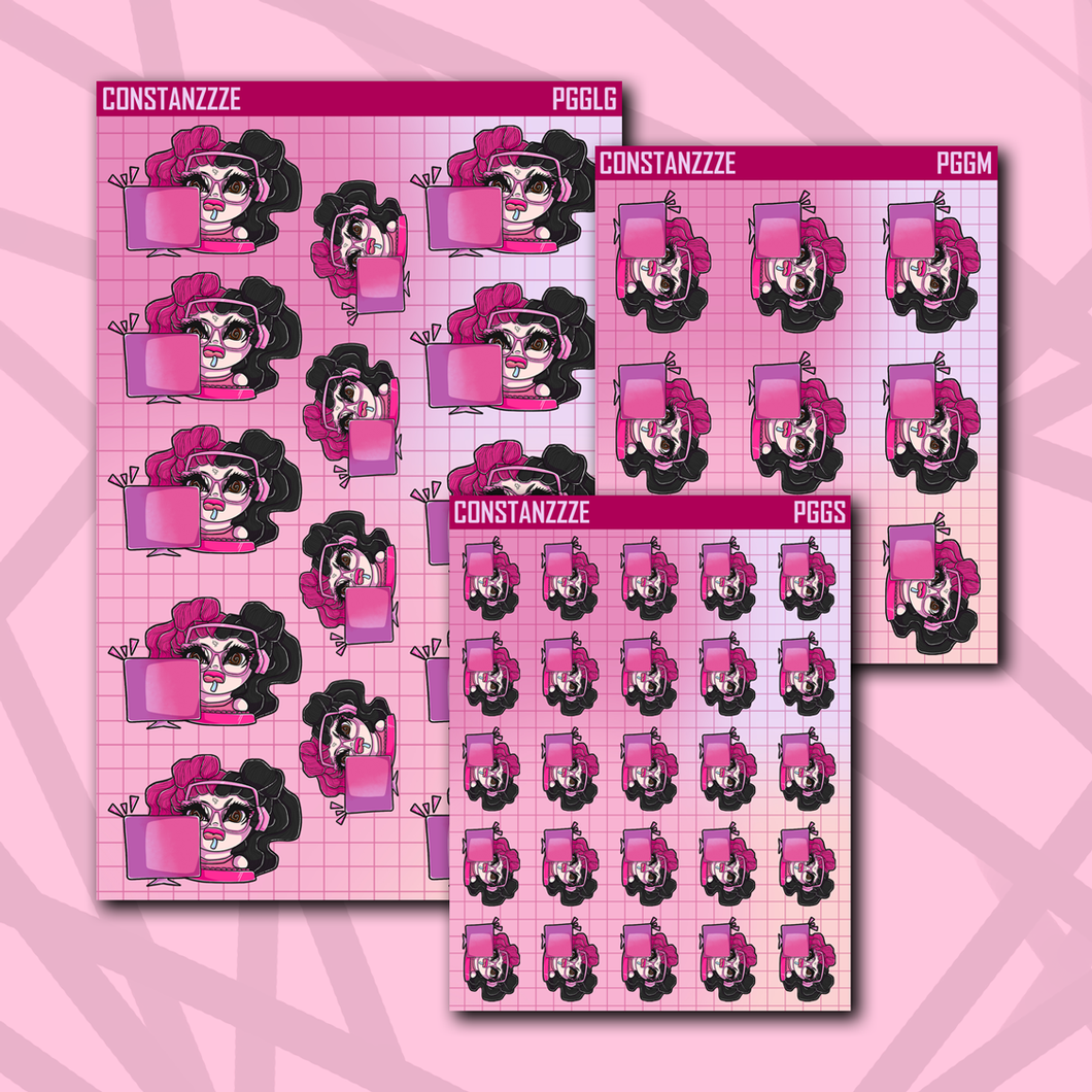 Pink Gamer Girl Chibi (LS) Sticker Sheet