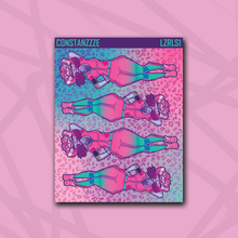 Load image into Gallery viewer, Love Zombie Racer Llama Babe Sticker Sheet
