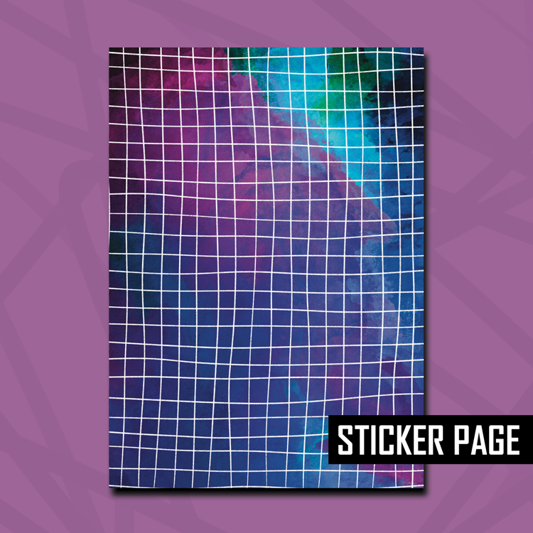 Messy Galaxy Grid Sticker Page