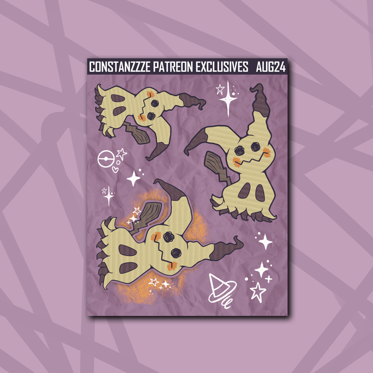 Purple Poke Spooky Mouse Deco Sticker Sheet