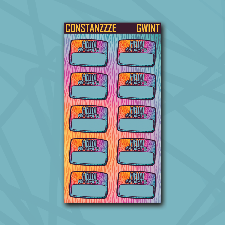 Race to Wild Name Tag Sticker Sheet
