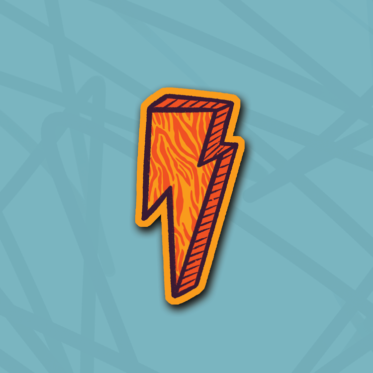 Orange Zebra Bolt Die Cut
