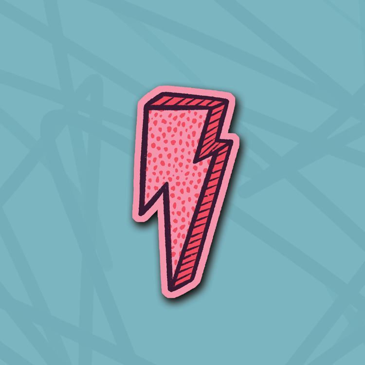 Pink Cheetah Bolt Die Cut