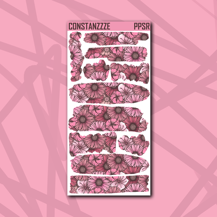 Pink Poke Floral Swatch and Strippies Sheet