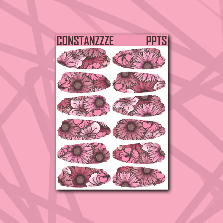 Pink Poke Floral Medium Swatch Sticker Sheet