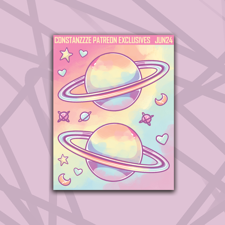 Pastel Clouds Planet Deco Sticker Sheet