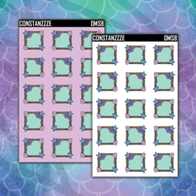 Load image into Gallery viewer, Small Purple Mermaid Box Sticker Sheet
